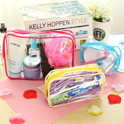 2019-392 Traveling Standing transparent waterproof Cosmetic Wash and rinse Bath Supplies Storage bag Wash bag Wash bags