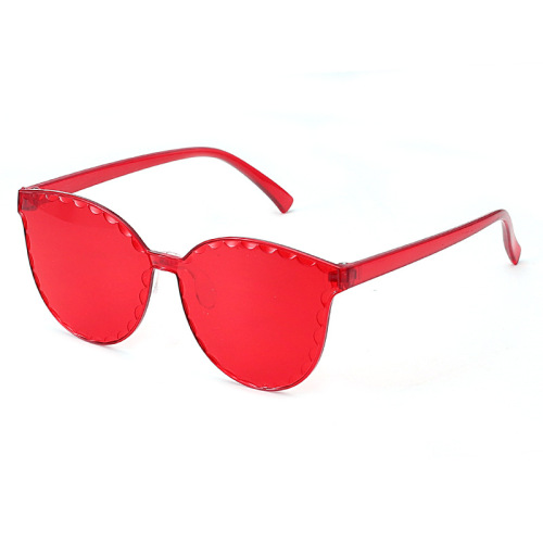 New-style children's frameless one-piece jelly-style transparent sunglasses—European and American candy-colored, all-in-one multi-color lens sun glasses