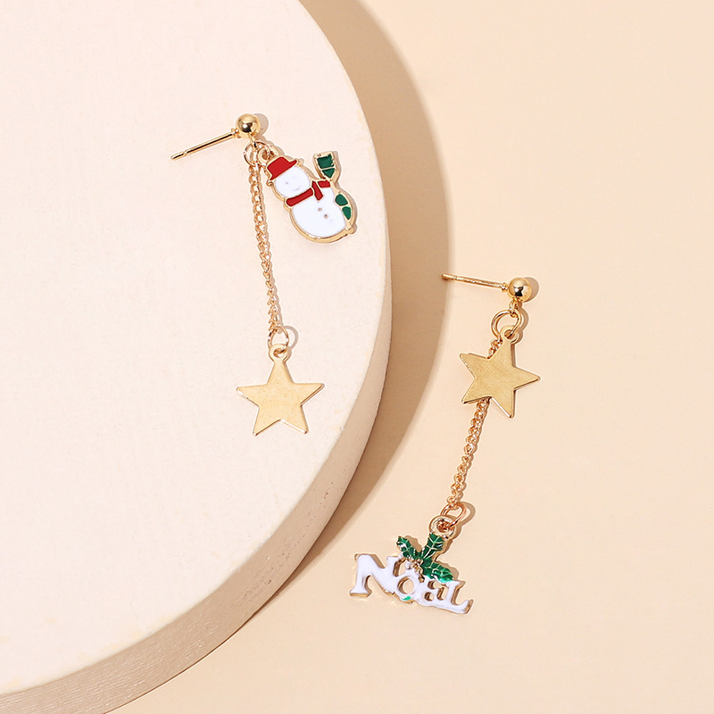 5g Weight Earrings Classification Wedding, Travel, Birthday, Festival Occasion Women'S Gender Long Tassel Christmas Fashion Star Earrings 5