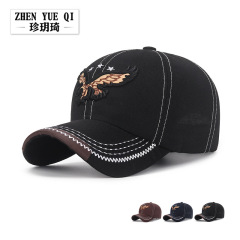 Men's Fashion Patchwork Embroidered Eagle Baseball Cap Spring and Autumn Leisure Youth Sun Hat for Women