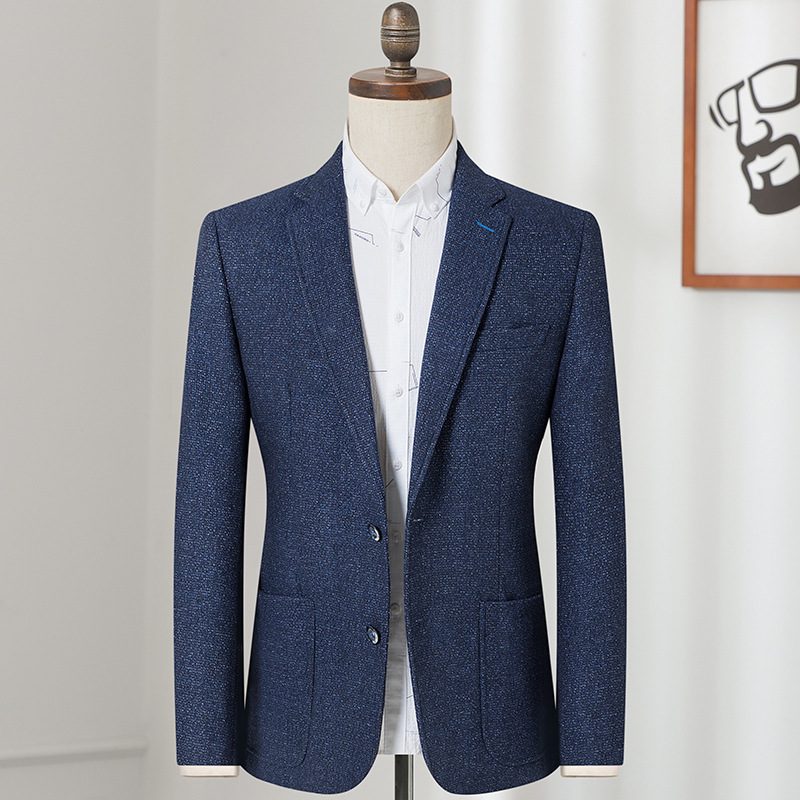 羊毛呢休闲小西服男秋冬季商务正装韩版修身单西百搭西装外套上衣|ms