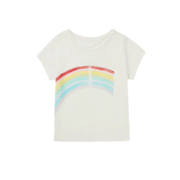 Summer children's rainbow white T-shirt