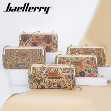 baellerry软木料新款少女士多功能长款手机包时尚斜挎包印花钱包