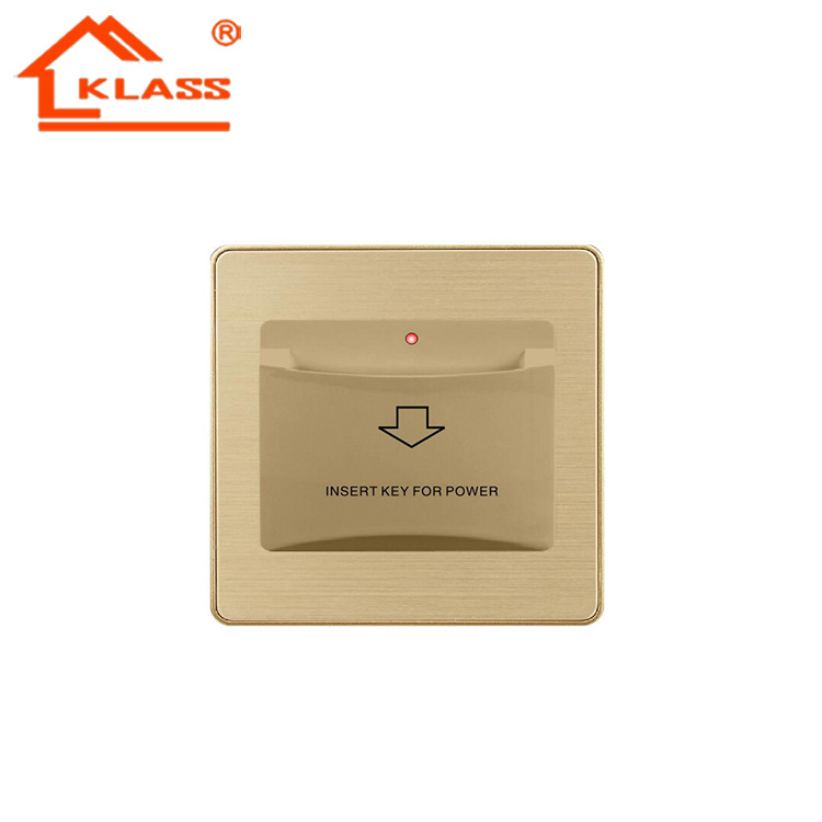 沙特厂家外销出口86型金色铝拉丝变态点英规墙壁32a宾馆插卡取电