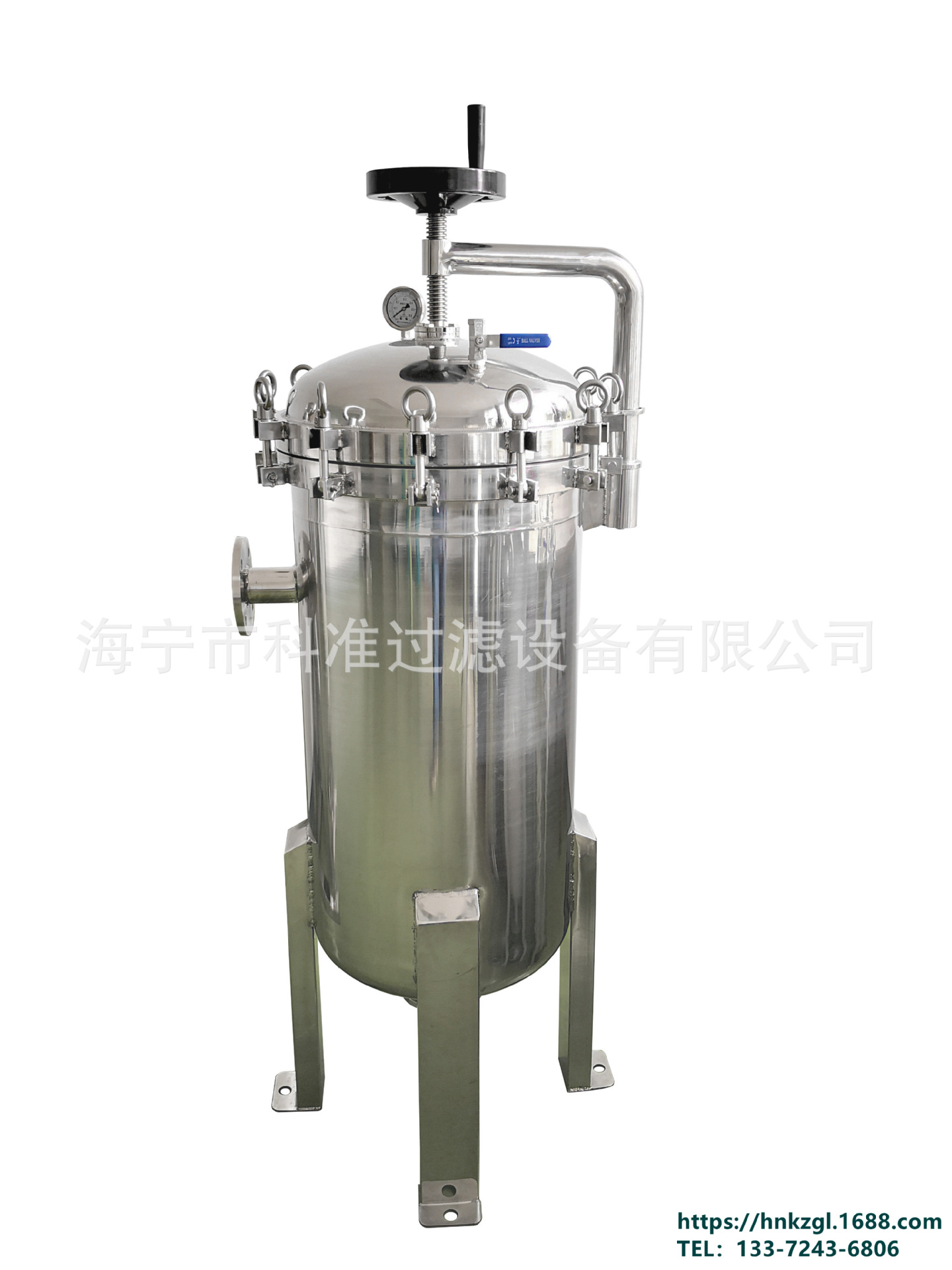 厂家不锈钢液体布袋式过滤器  三袋式滤袋过滤器（Φ180*810）