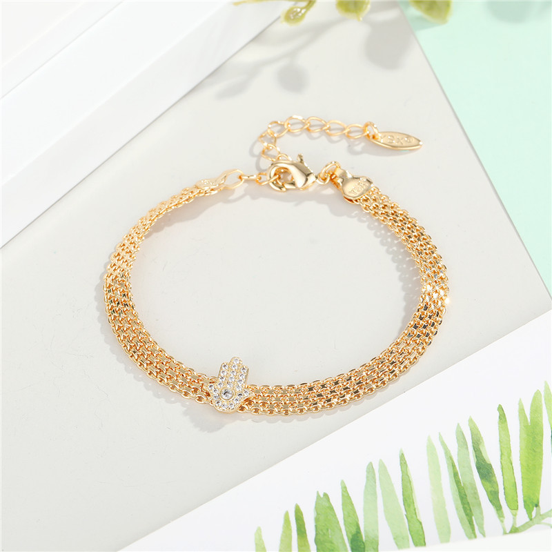 Zircon Eye Bracelet New Gold-plated Diamond Inlaid Palm Snake Bone Eye Bracelet Wholesale Nihaojewelry display picture 3