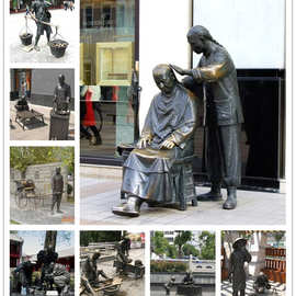 定做设计城市雕塑 现代人物景观雕像 步行街民俗人物雕塑图片