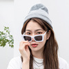 Square sunglasses, retro face blush, glasses, European style, new collection, internet celebrity