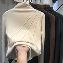 跨境一件代發女裝2022冬季新款雙面德絨保暖打底衫女長袖上衣批發