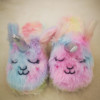 Manufacturers supply color foreign trade plush slippers, unicorn children's slippers, warm bag heel waterproof TPR bottom