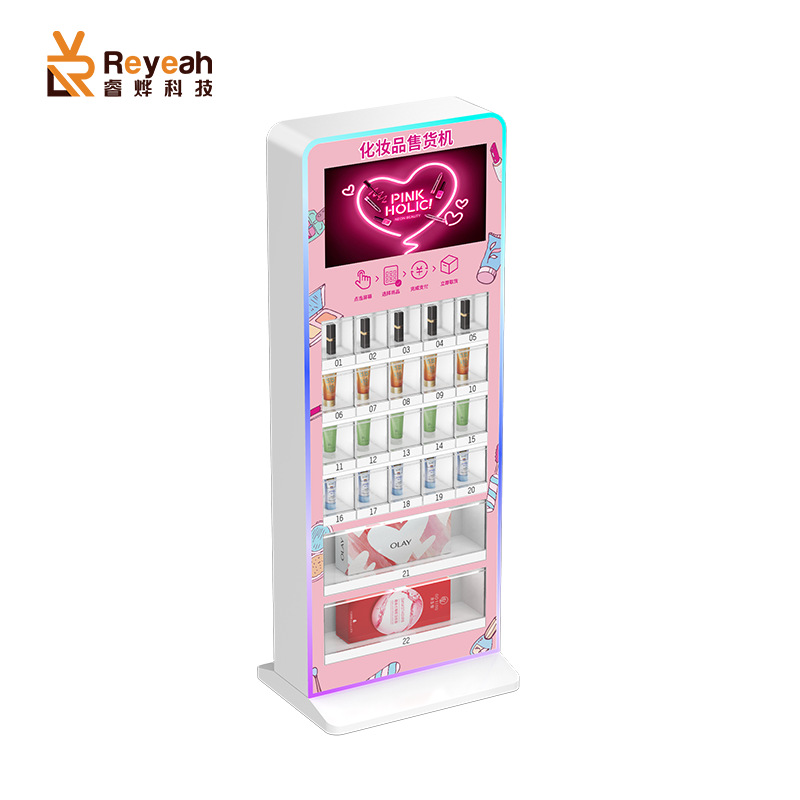 Máquina expendedora inteligente de muestras de esmalte de uñas portátil, máquina expendedora automática de cosméticos comerciales sin personal, máquina expendedora automática de rejilla, fábrica de máquinas expendedoras inteligentes