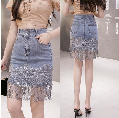 Denim skirt women's short skirt 2021 aut...