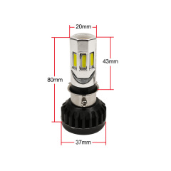 Motorcycle LED headlight built-in 36W headlight H4 three-claw BA20D high-bright electric 6-sided modified far and near fog light