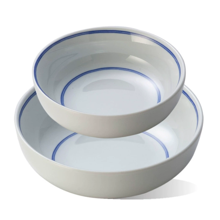 Mei Mura Ri Blue Moon 6.7-дюймовый Guru Bian Bian Bian Bian Суп Bowl Bowl Rice Rice House imitation ceramic suit Hotel home