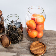 Factory Wholesale Rosewood Glass Lid Borosilicate Glass Sealed Jar Kitchen Grain Storage Jar Tangerine Peel Jar