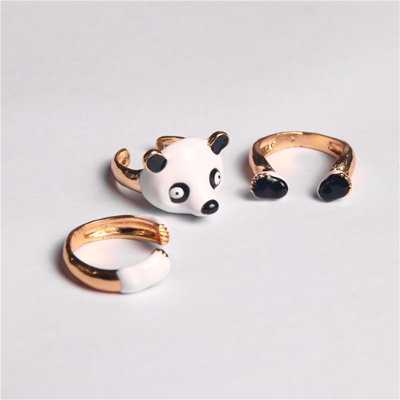 Fashion Panda Iron Copper Enamel Plating Women'S Open Ring display picture 4