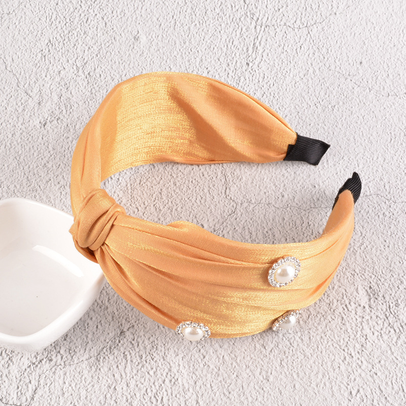 Korean Fashion Silk Pearl Headband display picture 5