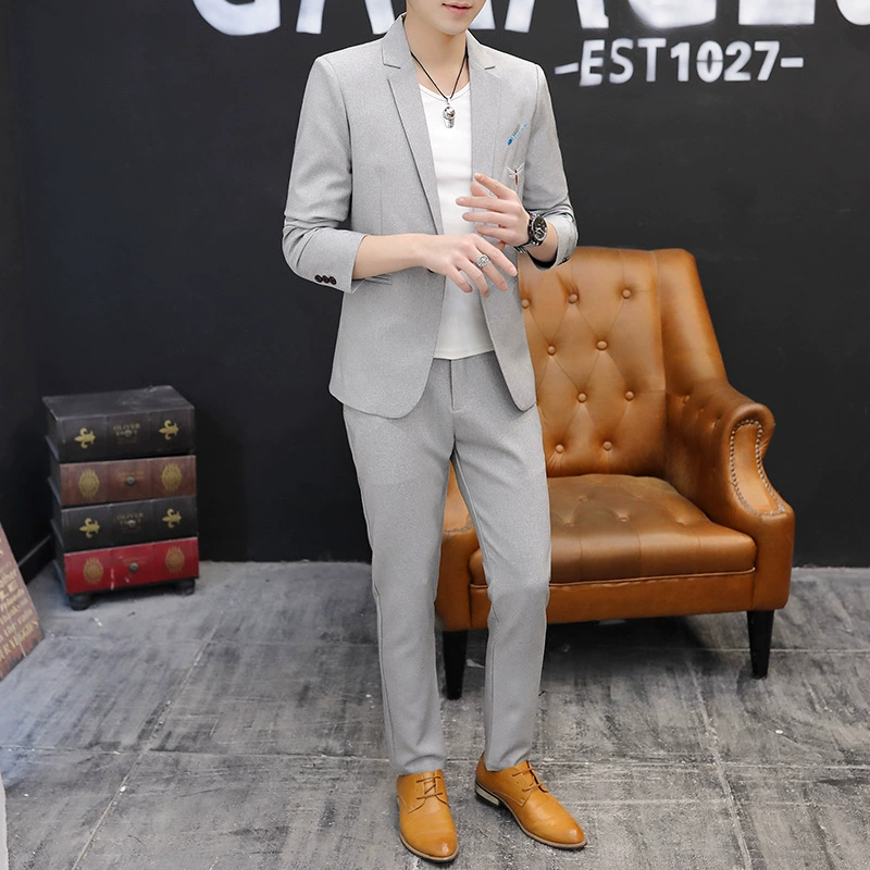 (Граница торговли), набор, классический костюм, корейский стиль, Slim fit