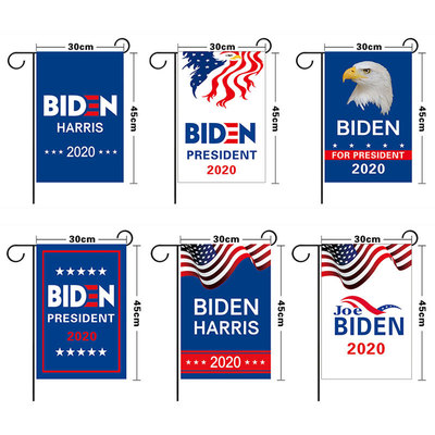 亚马逊新款30*45cm拜登BIDEN2020花园旗帜竞选旗子可定制