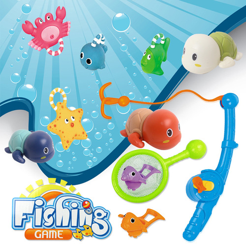 Cross-border children's bathing chain, playing in water, fishing, educational toys, baby toys, gift sets, gift gifts
