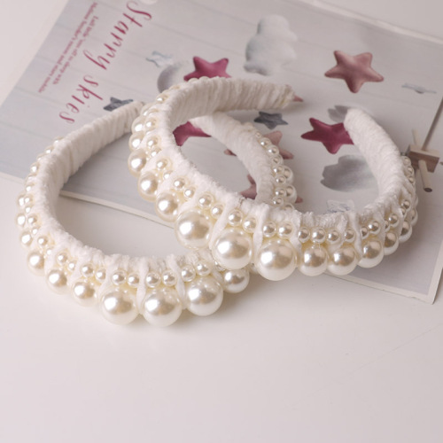 Temperament  pearl hair hoop sweet French handmade beaded hair hoop pearl hairpin hair accessories