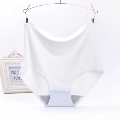 200 pounds plus fat plus size seamless high waist women's briefs one piece ice silk solid color underwear direct supply