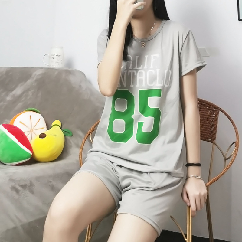 Pajamas women summer short-sleeved pullo...