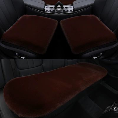 Seat cushion, seat cover — Backrest, Single-Piece Rabbit Fur Cushion, Universal - coffee-single-cushion