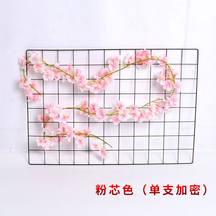 Flor de cerezo artificial tira boda flor artificial hogar Decoración artificial flor Cadena de Orquídea cadena artificial Flor de cereza Flor de seda decorativa