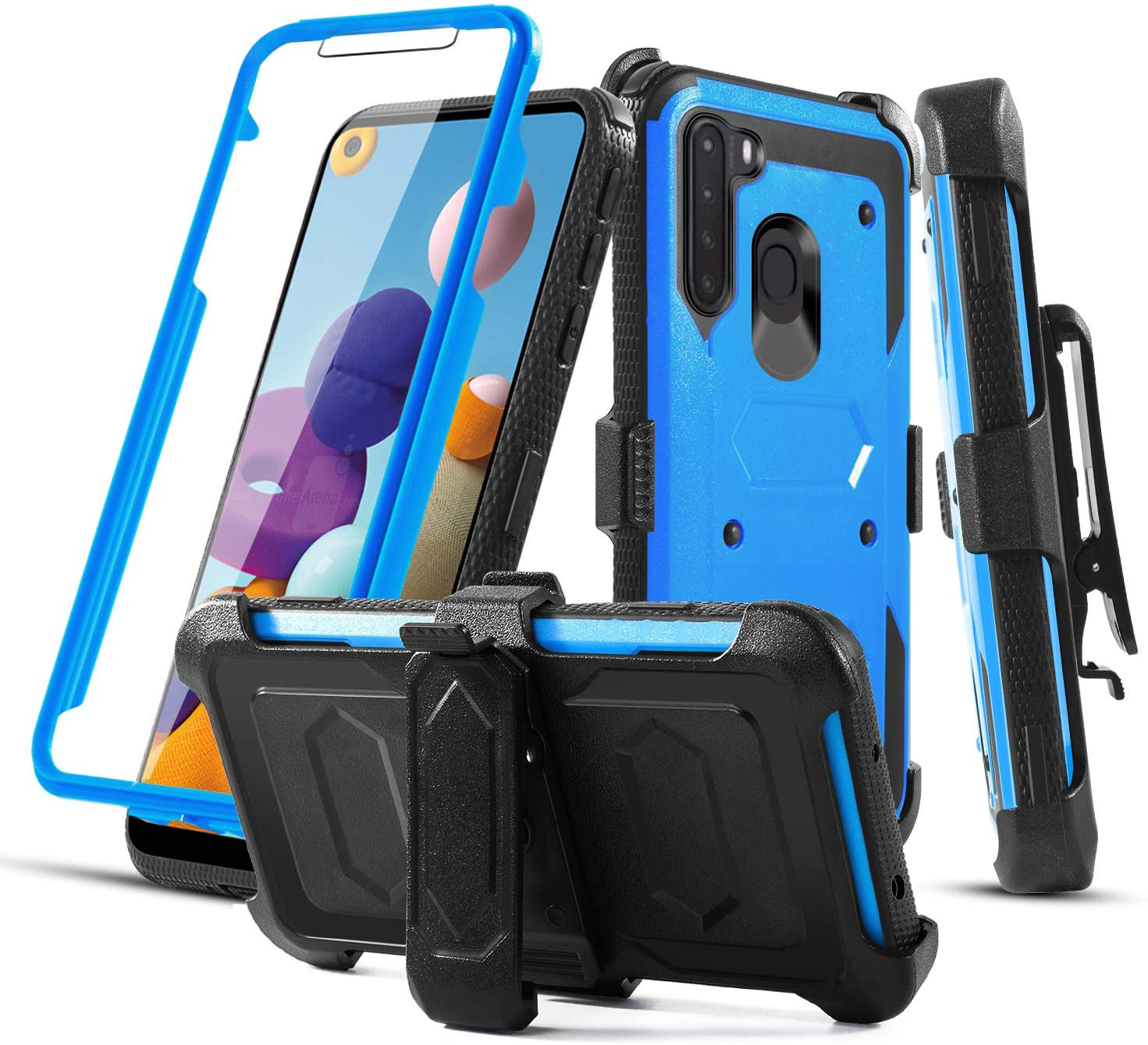 for Galaxy A21 Belt Clip Screen Protector Kickstand Heavy