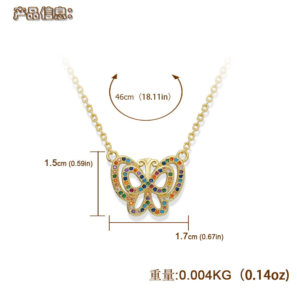 Korean Fashion  Copper Inlaid Zirconium Butterfly Simple Creative Fashion Full Diamond Luxury Copper Necklace Wholesale display picture 38