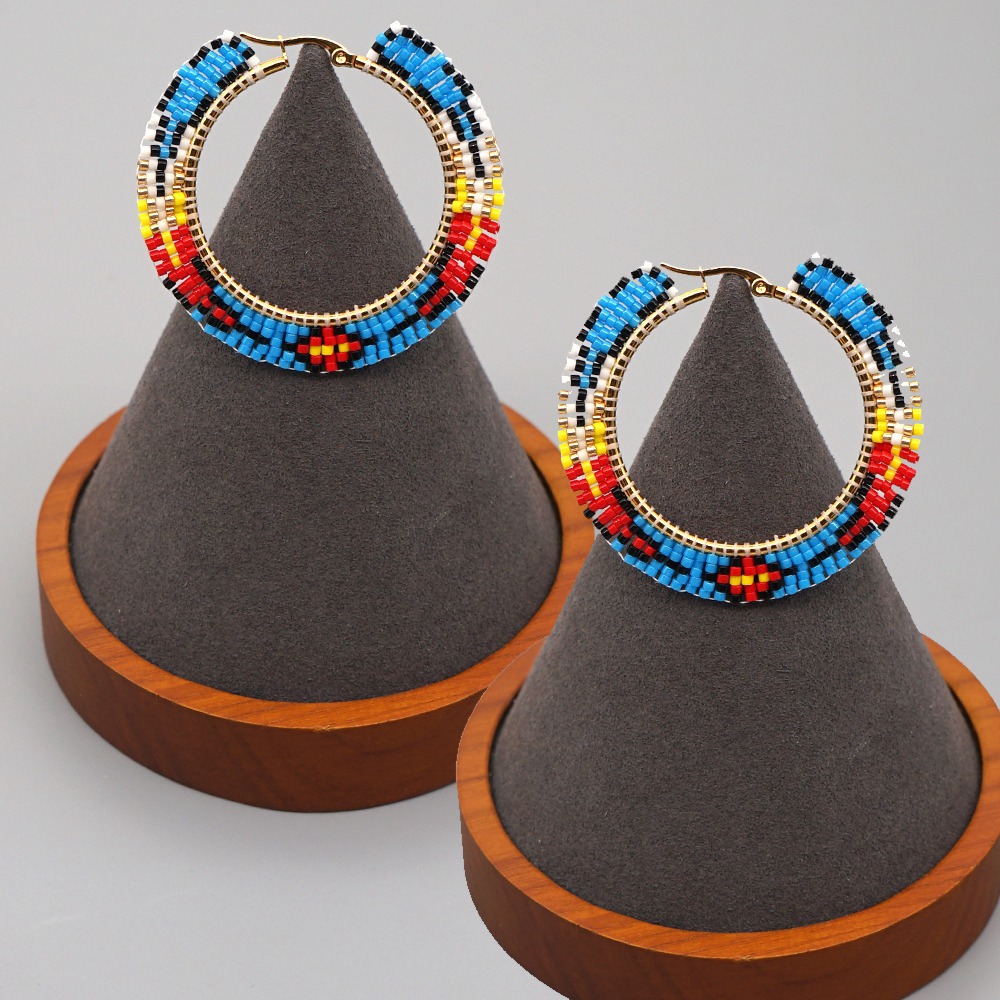 Simple Bohemian Colorful Rice Beads Earrings display picture 1