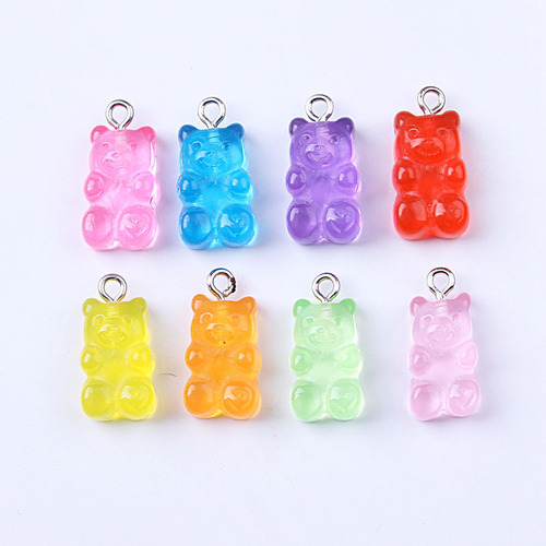 New bear resin keychain pendant diy jewelry accessories stationery mobile phone case accessories headwear necklace pendant