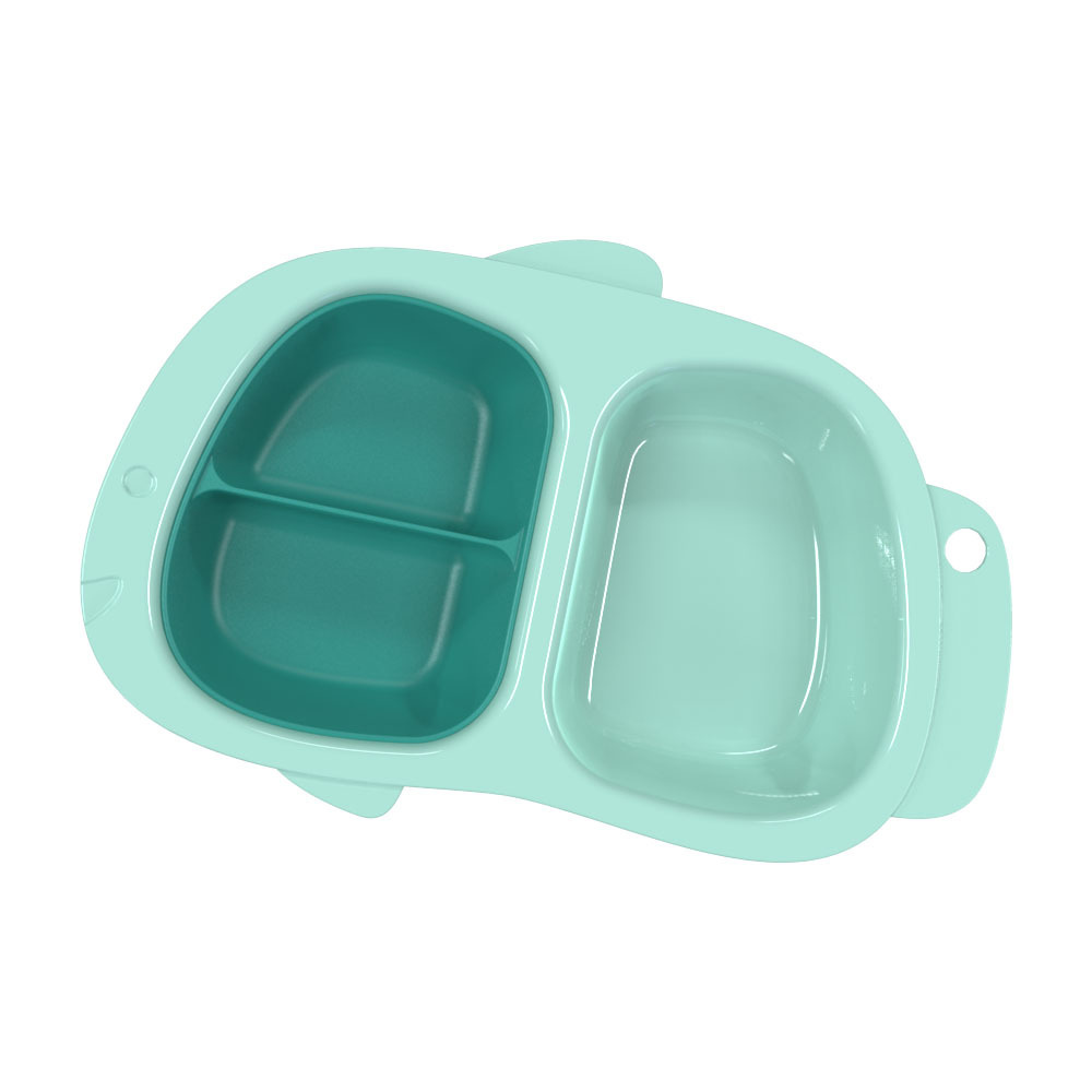 厂家直供贴牌丝印儿童餐具宝宝辅食碗萌趣小丑鱼分格餐盘可定制