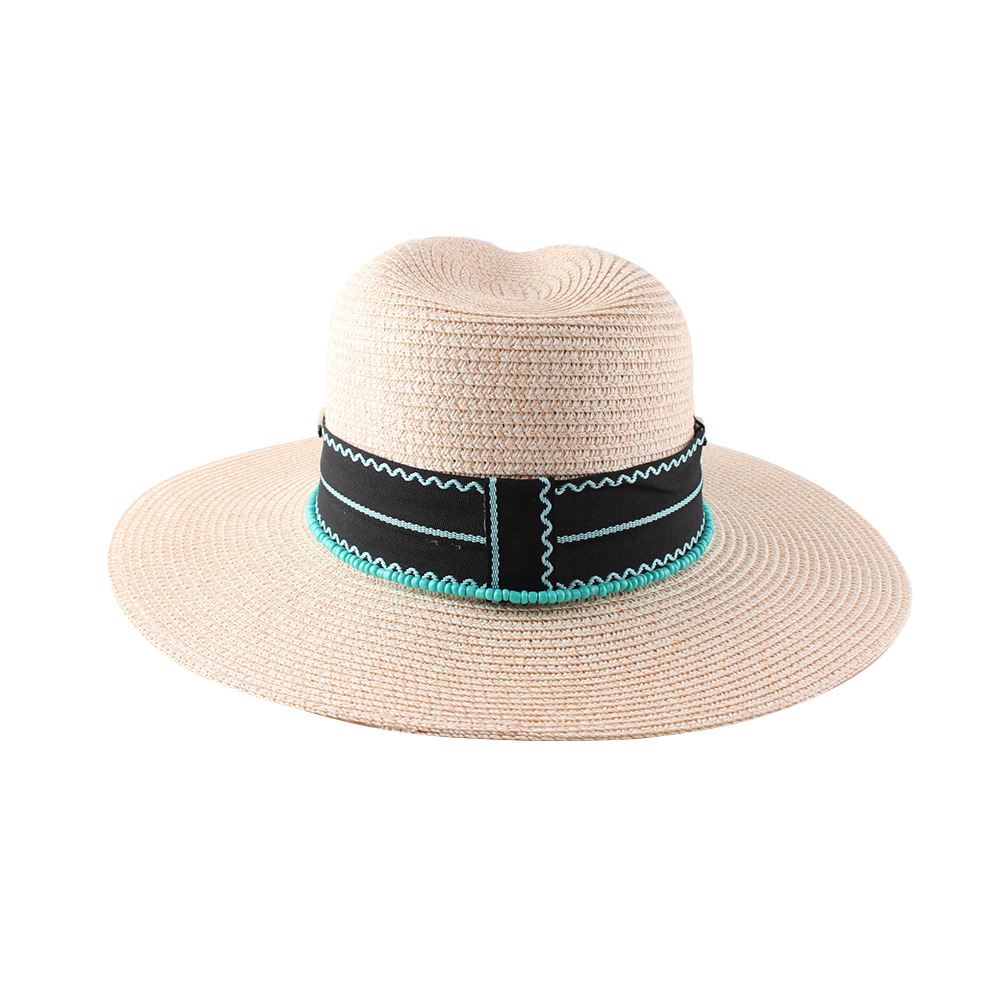La primavera y el verano nuevo en forma de campana a prueba de sol playa sombrero de paja
