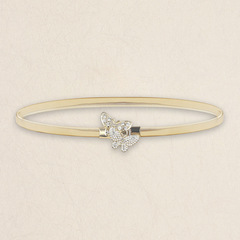 腰鏈女細裝飾百搭裙子金屬彈力鬆緊腰封個性蝴蝶鑲鑽時尚歐美跨境