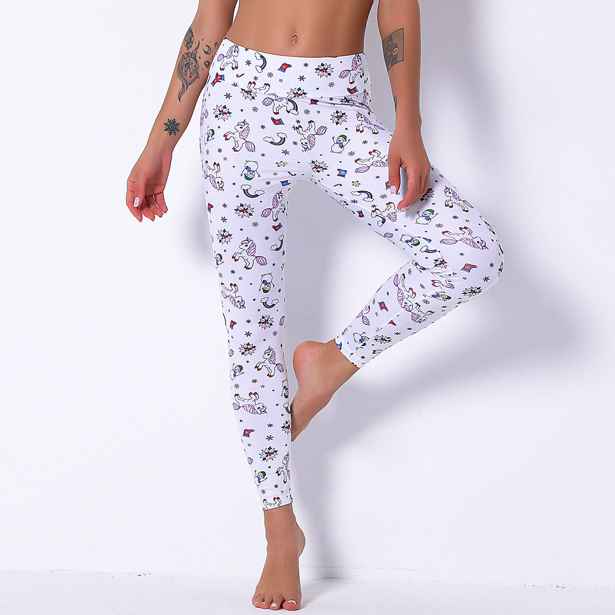 Breathable and quick-drying printed high waist tight elastic yoga pants  NSNS10709