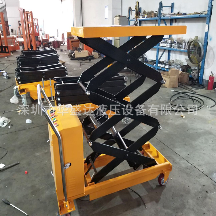 500KG电动平台车  手推电动升降车 半自动液压手推平台车
