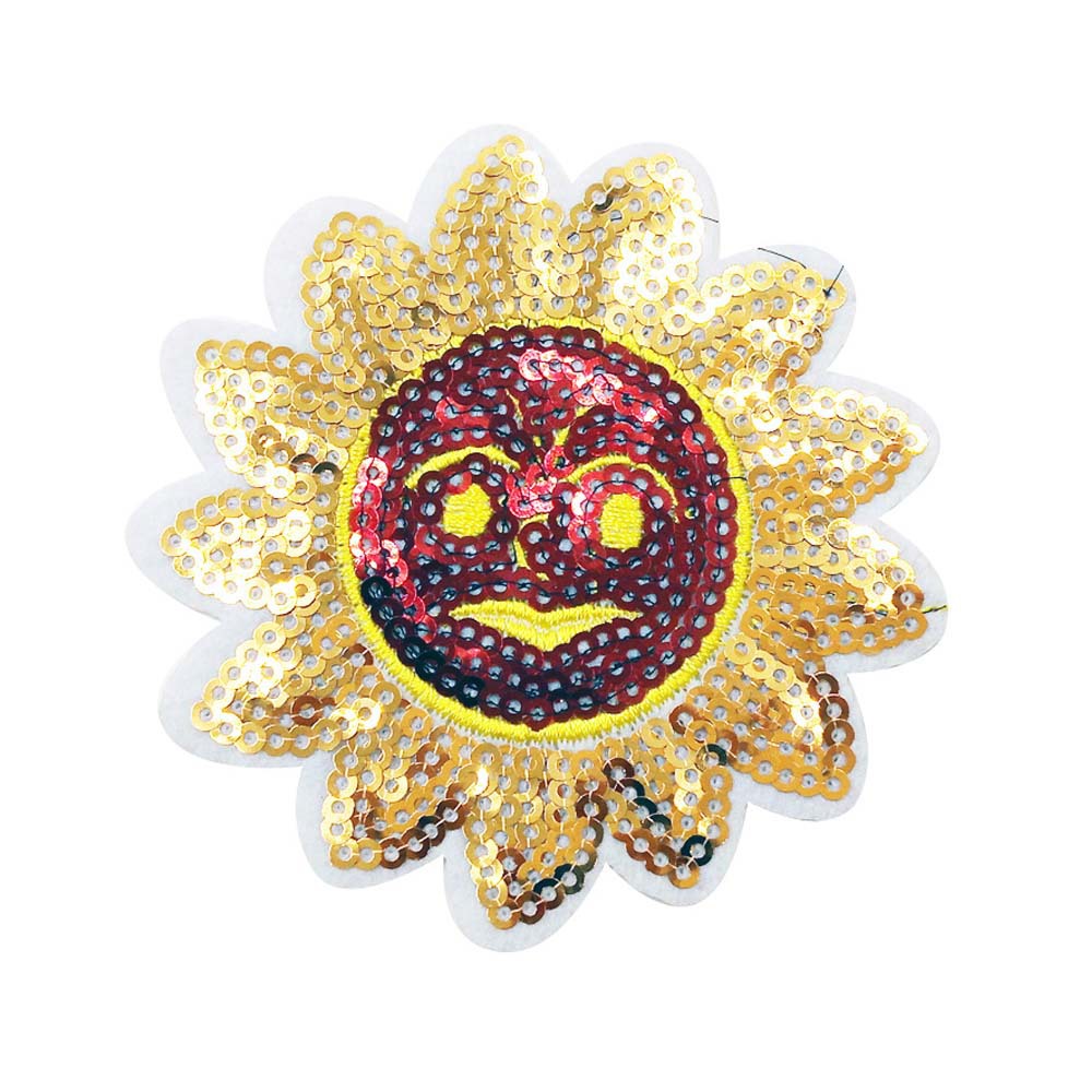 强大厂家直销 金太阳花亮珠片绣花布贴 衣裤箱包鞋子装饰刺绣辅料