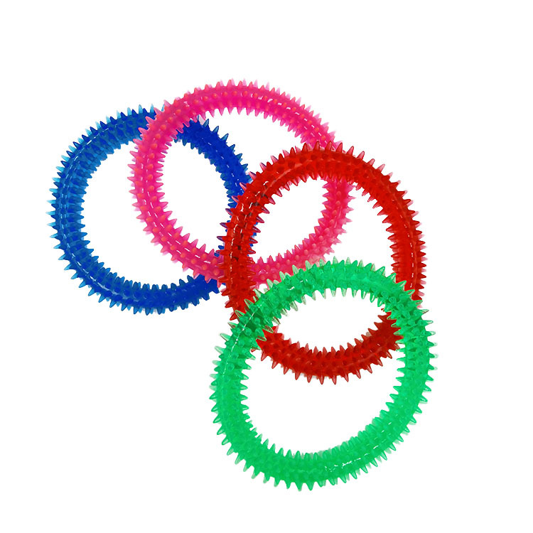 Transfronterizo de PVC transparente 15cm mordedura de perro grande Thorn anillo perro mascota molar de limpieza de dientes de la fábrica de juguetes de entrenamiento al por mayor