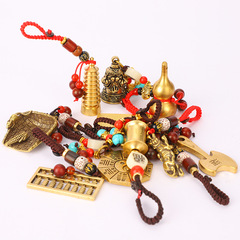 Copper gourd pendant copper ornaments Pixiu gourd ax Wenchang tower brass key chain pendant pendant