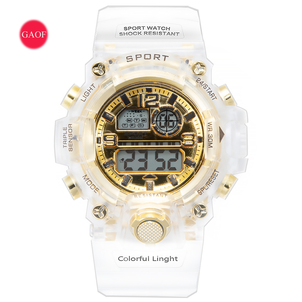 Cross-Border Reloj electrónico impermeable multifuncional para hombres para adolescentes y estudiantes reloj de alarma deportivo luminoso reloj de pareja popular