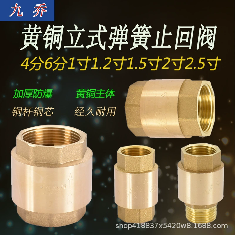 Все медные утолщенные внутренний и внешний провод обратный клапан 4 точки 6 точек 1 дюйм 1,2 водопровод счетчик воды пружинный обратный клапан вертикальный обратный клапан