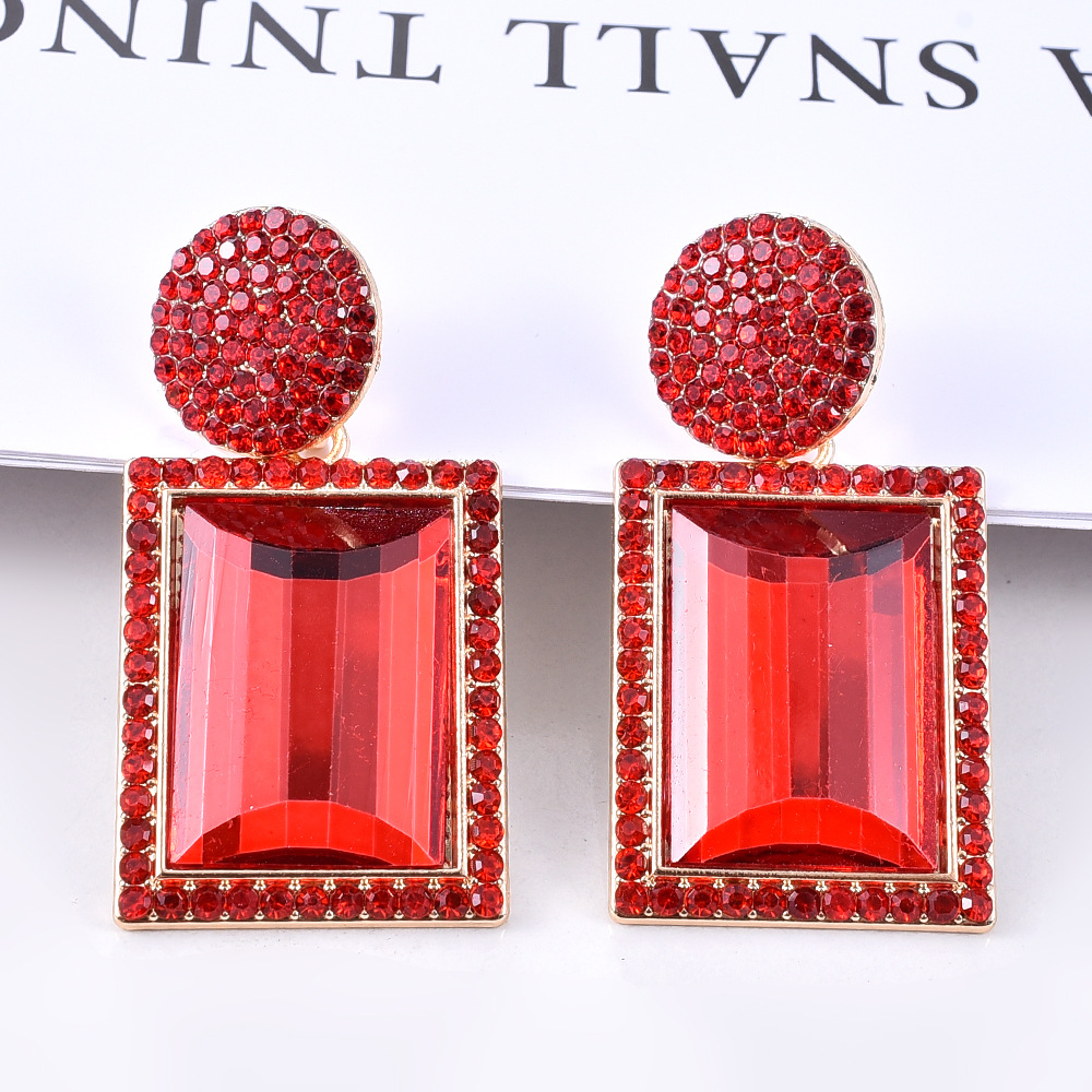 1 Pair Fashion Geometric Metal Plating Rhinestones Women's Drop Earrings display picture 6