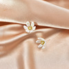 Silver needle from pearl, white earrings, silver 925 sample, Korean style, light luxury style