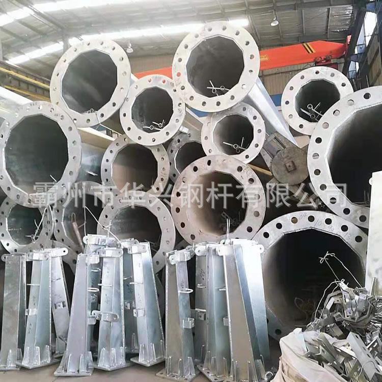 66KV电力钢杆 输电钢管杆 钢管塔 直线钢制电力杆 钢桩基础打桩