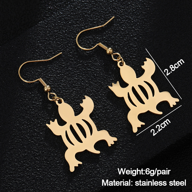 Fashion New Geometric Pendant Hollowed-out Stainless Steel Earrings display picture 6