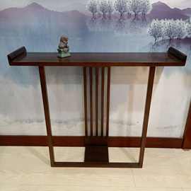 新中式实木玄关柜门厅储物柜禅意明月柜茶叶柜餐边柜边角柜鞋柜