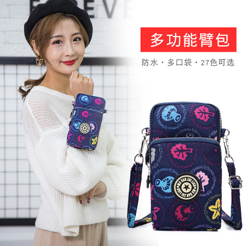  New Phone Bag Korean Style Canvas Single Shoulder Bag Crossbody Nylon Zero Wallet Outdoor Running Bag Sports Arm Bag