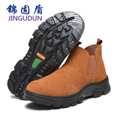 Safety work shoes, anti-strike and anti-puncture, lightweight and durable, slip-on welding protective shoes, anti-slip and comfortable, ankle boots